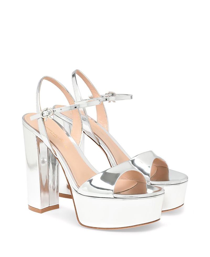 Gianvito Rossi Metallic Ankle-strap Platform Sandals