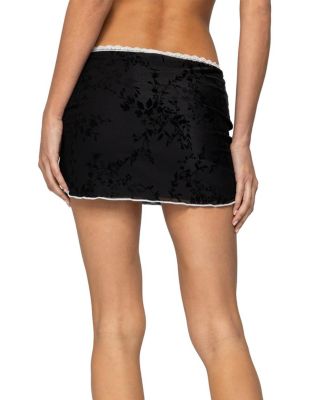 Klea Velvet Embroidery Mini Skirt