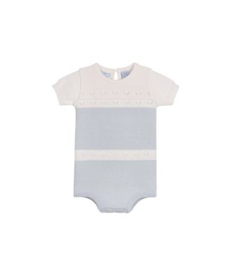 Boys' Pointelle Contrast Knit Romper - Baby