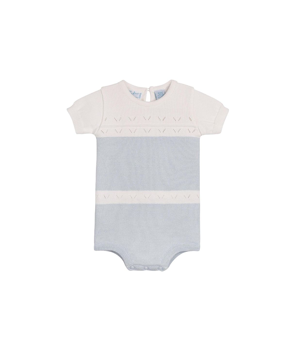 Feltman Brothers Boys' Pointelle Contrast Knit Romper - Baby