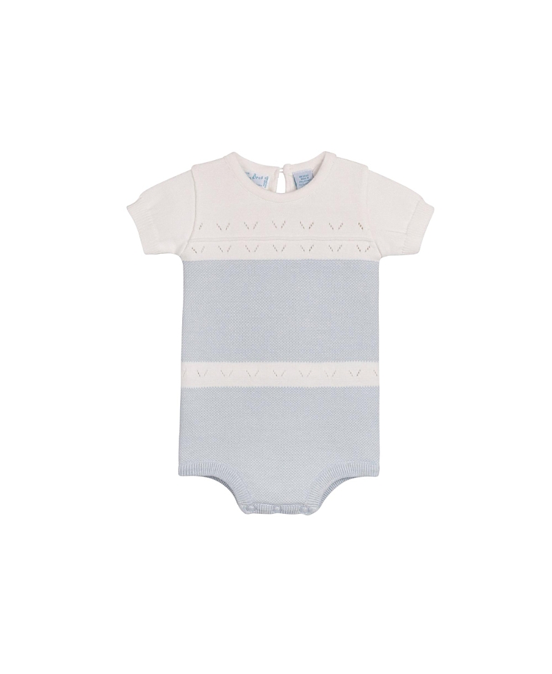 Feltman Brothers Boys' Pointelle Contrast Knit Romper - Baby