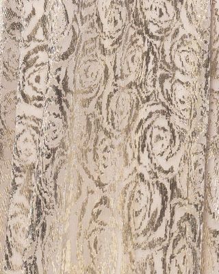 Long Crinkle Foil Floral Gown