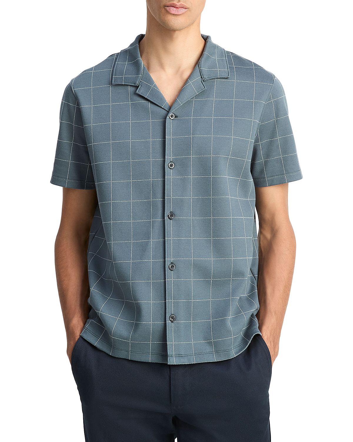 Vince Windowpane Camp Shirt