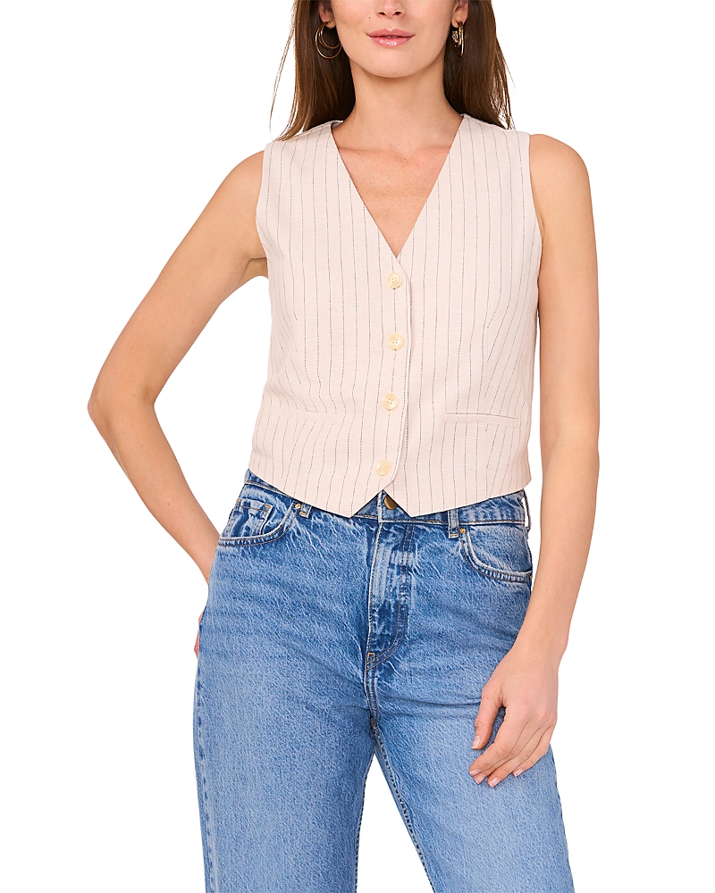 Vince Camuto Button Front Vest In Neutral
