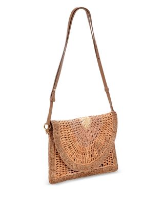 Summer Banana Raffia Flat Pouch
