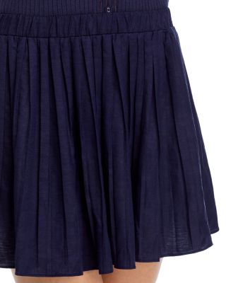 Mixed Media Puff Sleeve Top & Flippy Mini Skirt - Exclusive