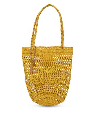 トートバッグ Chloe Small Summer Banana Tote Bag In Sand Colour Chloé Summer Banana Tote Bag In Raffia in Stormy sea | Chloé US
