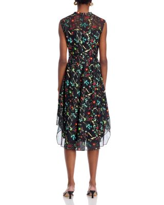 Bliss Silk Floral Chiffon Hem Dress