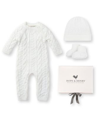 thumbnail image 2 of Hope & Henry Boys' Organic Long Sleeve Cable Knit Cardigan Sweater With Stripe Trim Kids 2 of 14