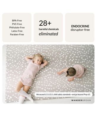  Reversible Baby Playmat - Antelope + Stripe Design – Soft, Non-Toxic Foam – Waterproof, Easy to Clean