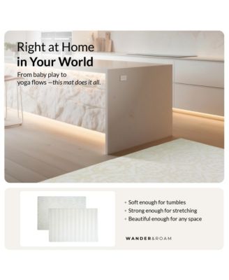  Reversible Baby PlayMat - Emerson Ikat + Jack Stripe Design – Soft, Non-Toxic Foam – Waterproof, Easy to Clean