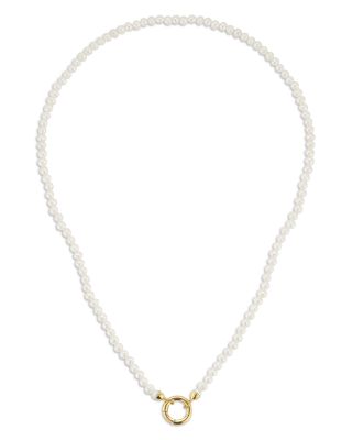 14K Yellow Gold Cultured Freshwater Pearl Necklace, 17"