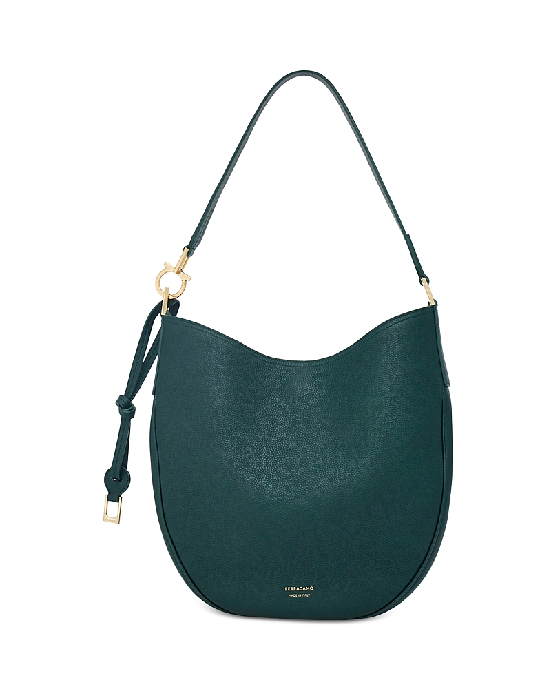 Ferragamo Grain Leather Hobo Bag