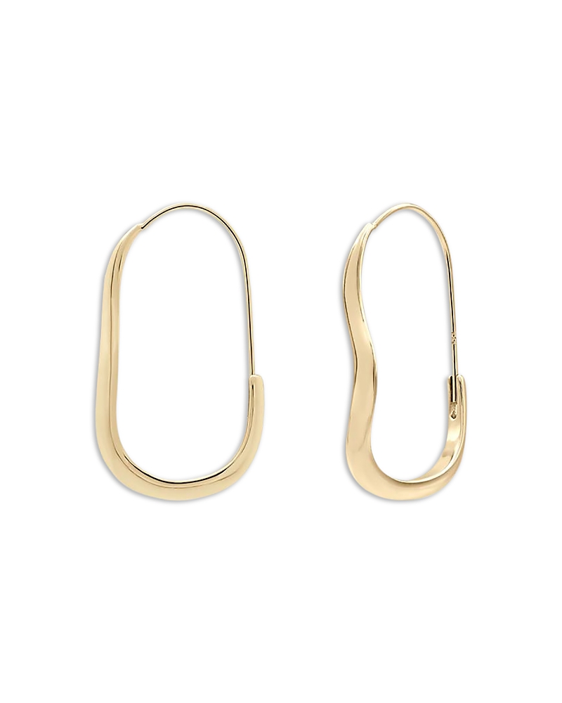 Shashi Dominique Wavy Oval Hoop Earrings
