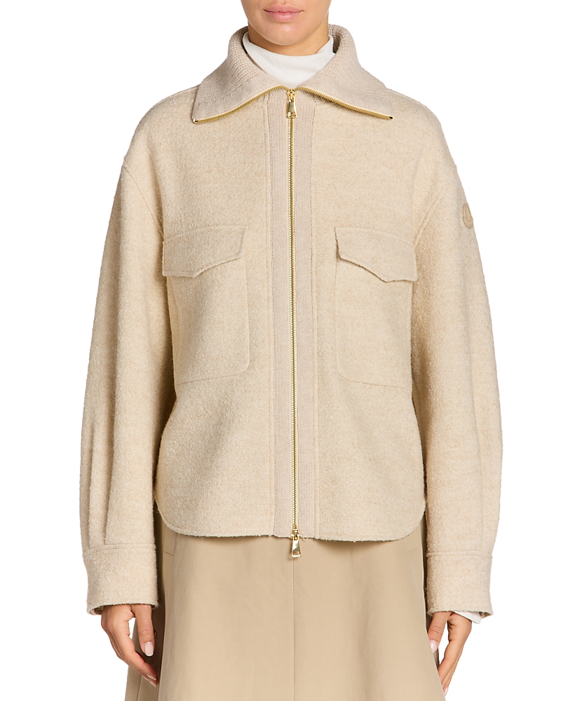 Moncler Jacke Aus Einem Wollgemisch In Neutral