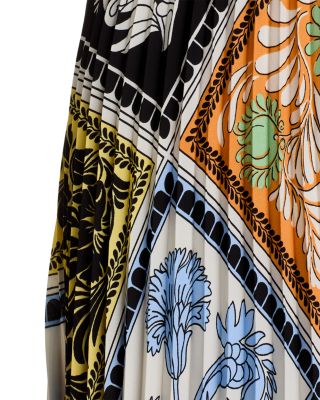 Pull On Pleated Printed Skirt