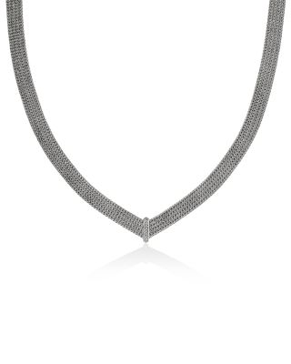 Sterling Silver Diamond Icon Link Necklace, 18"