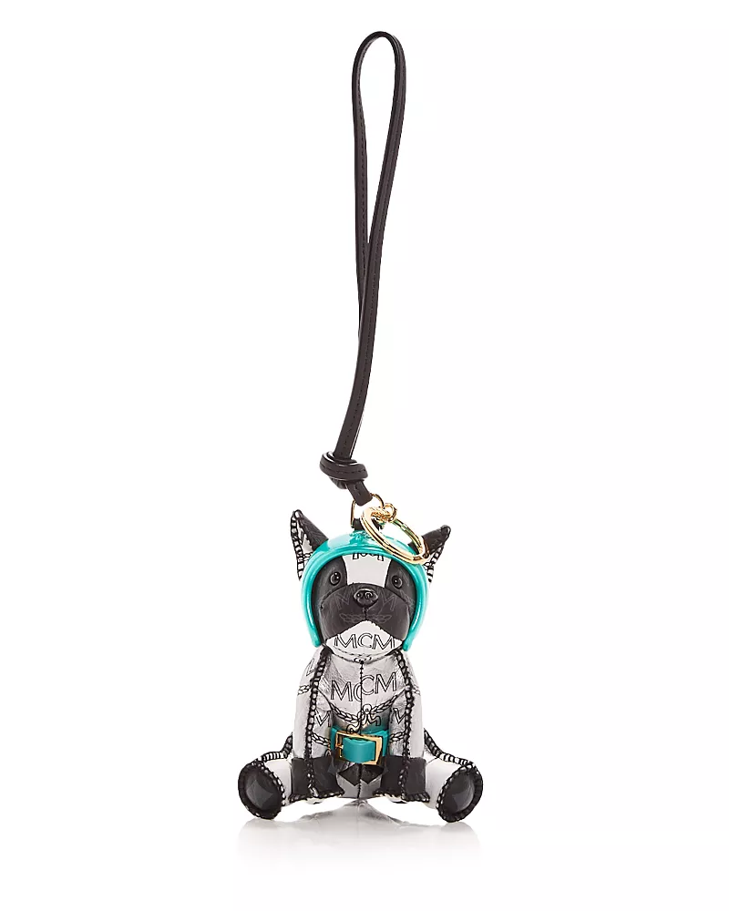 Mcm Aren Visetos Bulldog Bag Charm