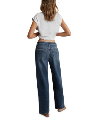 Selin Mid Rise Straight Jeans in Mid Blue