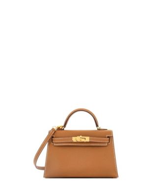 Pre-Owned HERMÈS - Kelly 20 Handbag Brown Epsom with Gold Hardware
