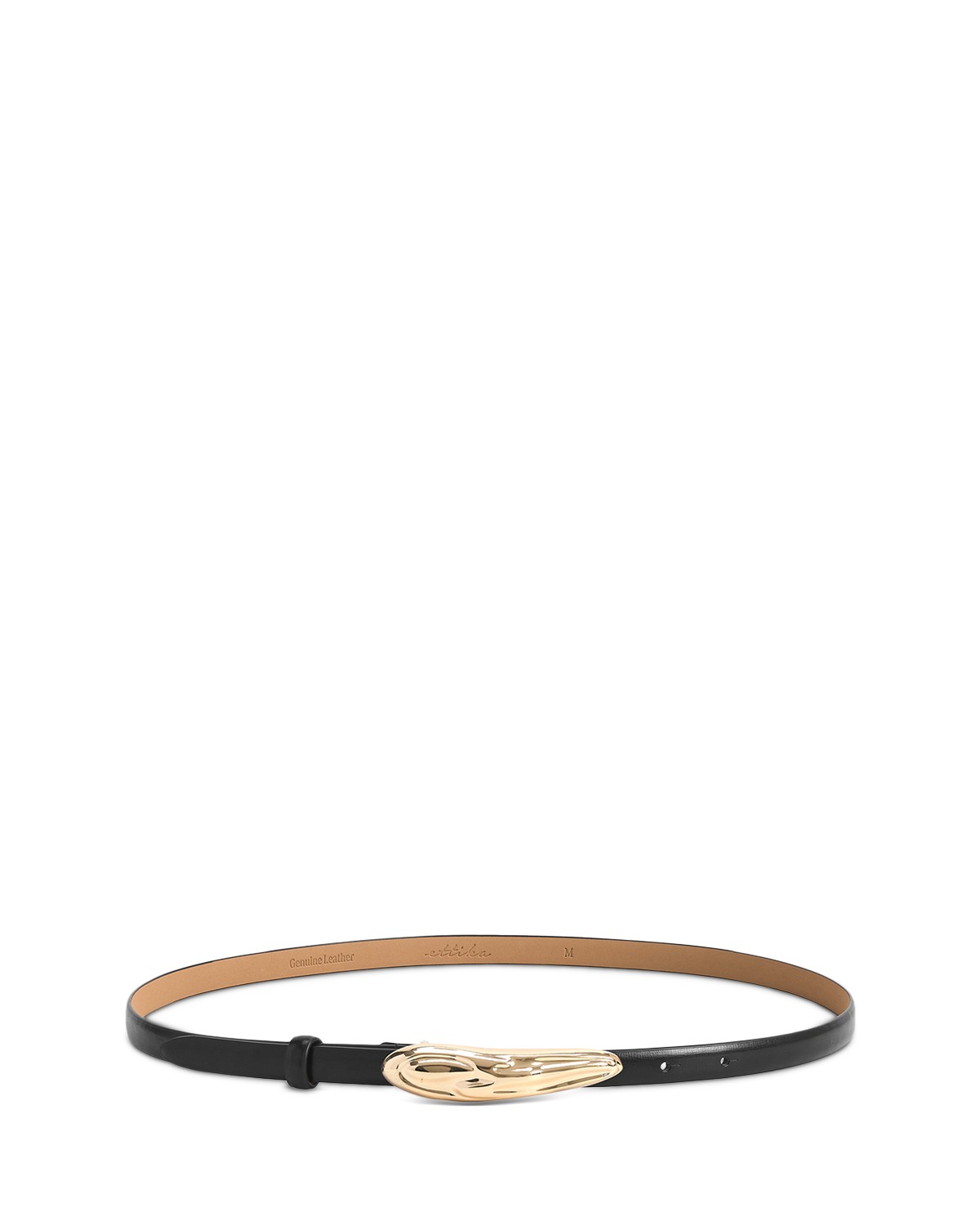 Liquid Luxe Women's Black Leather Belt