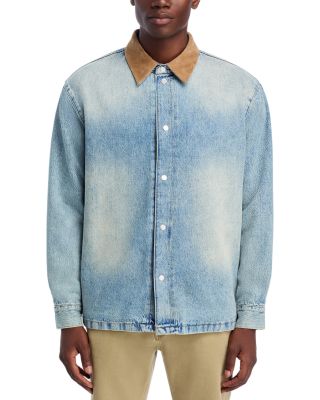 Suede Collar Denim Overshirt
