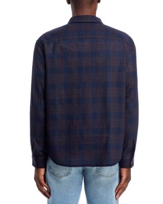 Long Sleeve Button Front Wool Shirt