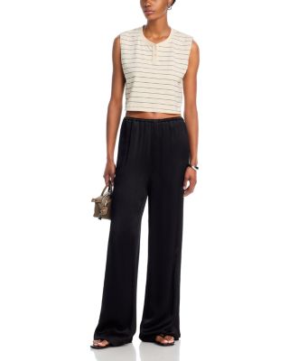 Margo Sleeveless Cropped Henley Top