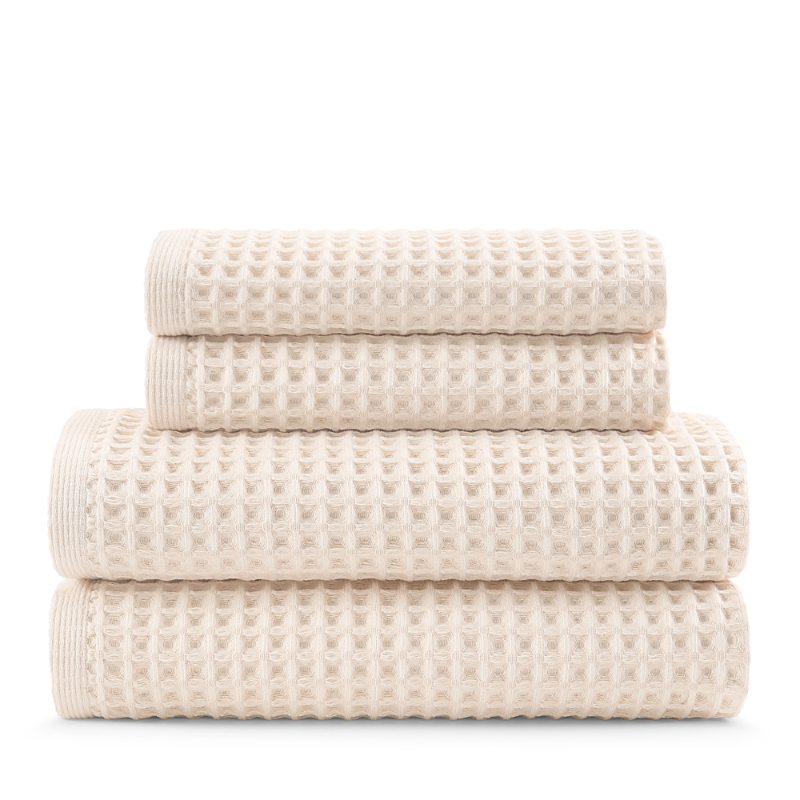 Dkny Pure Yarn Dyed Waffle Cotton Bath And Hand Towel 4-piece Set In Brown