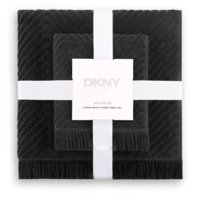 PURE Yarn Dyed Waffle Cotton Bath and Hand Towel 4-Piece Set