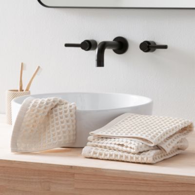 PURE Yarn Dyed Waffle Cotton 4-Piece Washcloth Set