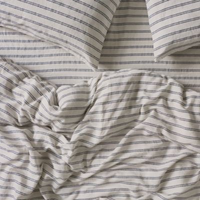  Kemptown Stripe Linen Duvet Cover, Queen