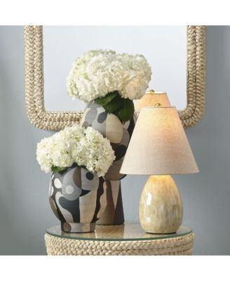  Raindrop Ceramic Table Lamp with Linen Shade