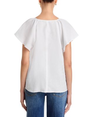 Tommy Bahama Coastalina V Neck Flutter Sleeved Linen Top  