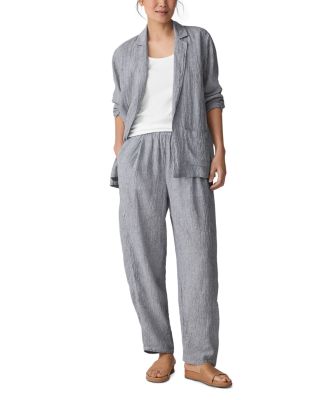 Notch Collar Linen Blazer