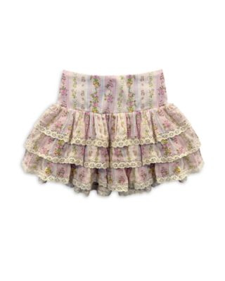 KatieJnyc - Girls' Lace Trim Seersucker Skirt - Big Kid