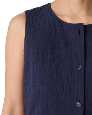 Cotton Pucker Back Tie Vest