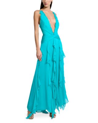 Ruffled Chiffon Gown