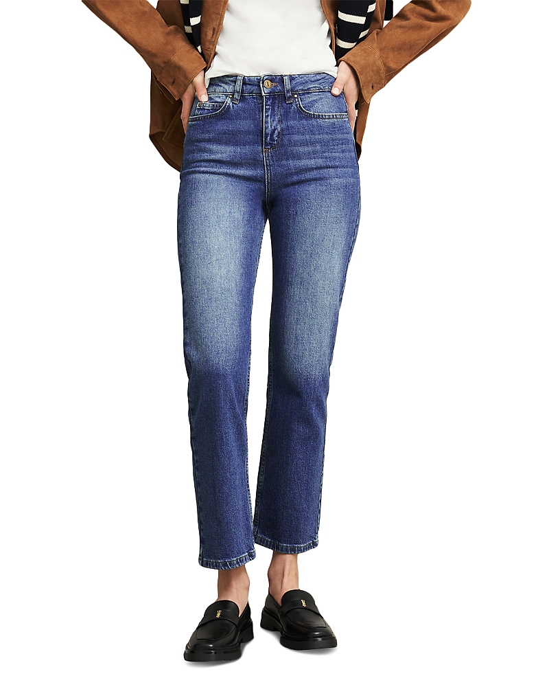 Hobbs London Shea High Rise Straight Leg Jeans in Mid Wash
