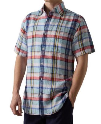  Morgan Plaid Linen Short Sleeve Shirt