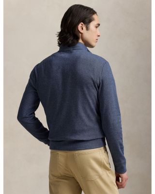 Luxury Double Knit Jacquard Quarter Zip Pullover