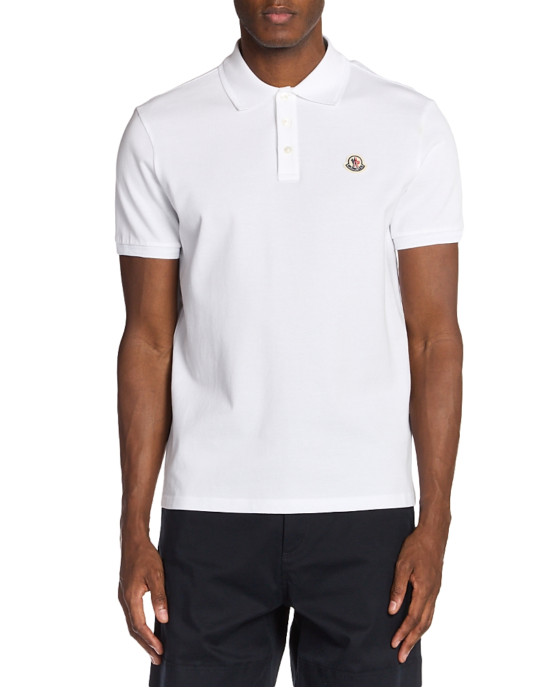 Moncler Short Sleeve Logo Polo Shirt In White