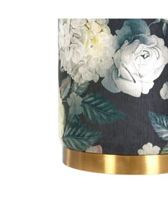  Opal Velvet Ottoman with Gold Base in Cream