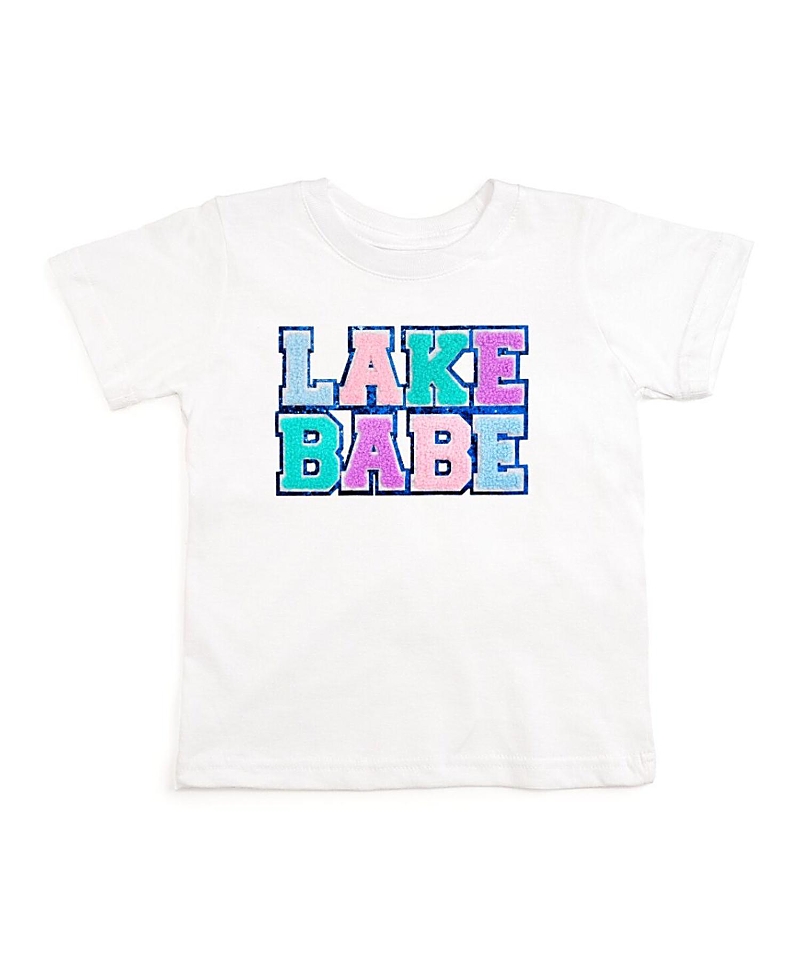 Sweet Wink Girls' Lake Babe Patch Short Sleeve T-shirt - Little Kid, Big Kid In White