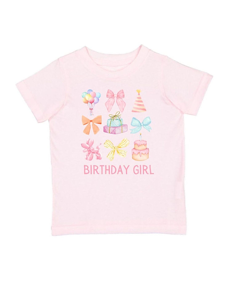 Sweet Wink Girls' Birthday Girl Cutie Short Sleeve T-shirt - Baby, Little Kid, Big Kid In Pink