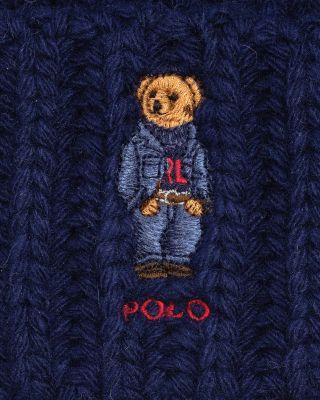 Pom Pom Denim Bear Beanie