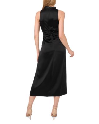 High Cowl Neck Ruched Side Dress