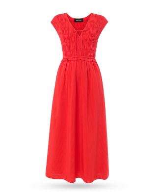 Petite Shirred Bodice Midi Dress 