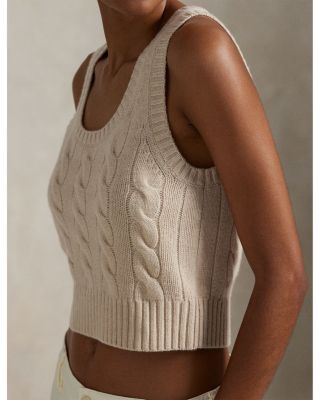 Cable Wool Cashmere Sleeveless Sweater