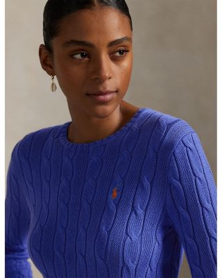 Cable Knit Cotton Crewneck Sweater